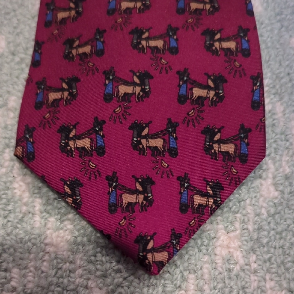 Purple Tie with Horse Print